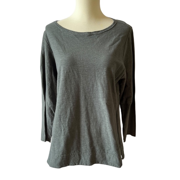 CUT LOOSE TOP M 3/4 SLEEVE RELAXED CASUAL COTTON LINEN COMFY MINIMALIST ARTSY - Picture 1 of 12